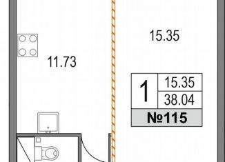 Продается 1-комнатная квартира, 38 м2, Санкт-Петербург, Коломяжский проспект, 13к2, муниципальный округ Комендантский Аэродром