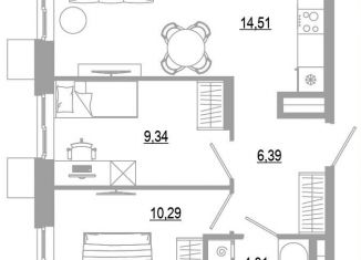 Продается 2-ком. квартира, 44.5 м2, Астрахань