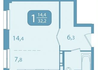 Продажа однокомнатной квартиры, 32.3 м2, Томск, улица Юрия Ковалёва, 47