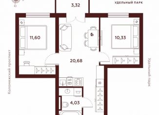 Продажа двухкомнатной квартиры, 50 м2, Санкт-Петербург, метро Удельная