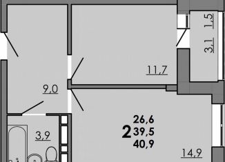 Продается двухкомнатная квартира, 40.9 м2, Ростов-на-Дону