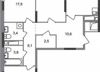 Продам 3-комнатную квартиру, 89.4 м2, деревня Рассказовка, деревня Рассказовка, 2