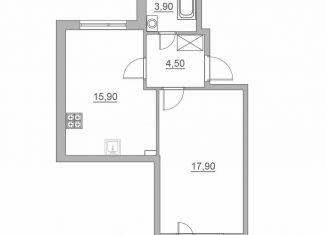 Продается однокомнатная квартира, 43.7 м2, Всеволожск, Взлётная улица, 14