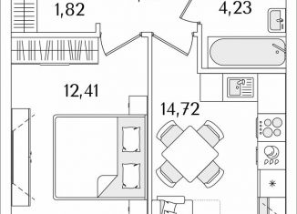 Продам 1-комнатную квартиру, 38.3 м2, Санкт-Петербург, муниципальный округ Народный, Октябрьская набережная, 116