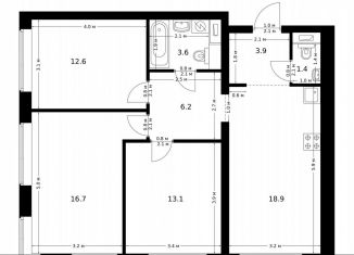 Продается трехкомнатная квартира, 76.4 м2, Москва, жилой комплекс Полар, 1.5, район Северное Медведково