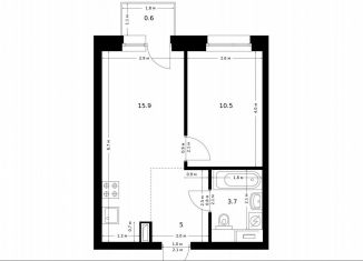 Продажа 1-комнатной квартиры, 35.7 м2, Москва, жилой комплекс Полар, 1.5, СВАО