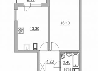 1-ком. квартира на продажу, 38 м2, Всеволожск, Взлётная улица, 14