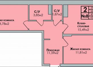 Продается 2-ком. квартира, 62.8 м2, Удмуртия