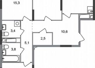 Продажа 3-ком. квартиры, 80.8 м2, деревня Рассказовка, деревня Рассказовка, 2