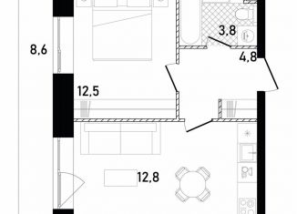 Продажа 1-комнатной квартиры, 43.9 м2, Москва, Пресненский район, ЖК Репаблик, к2.2