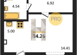 Продам квартиру студию, 34.3 м2, Новосибирская область, улица Гоголя, 222