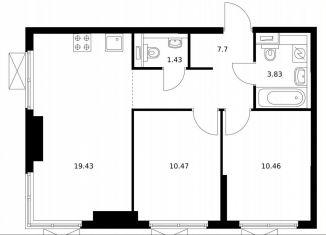 Продаю 2-ком. квартиру, 52.8 м2, Москва, метро Аминьевская