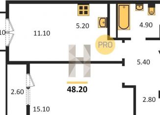 Продам 1-комнатную квартиру, 48.2 м2, Новосибирск, метро Сибирская