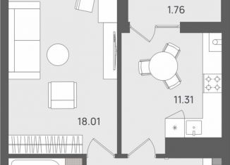 1-ком. квартира на продажу, 43.7 м2, Светлогорск