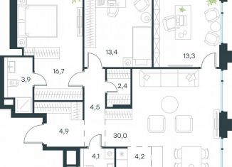 Продается трехкомнатная квартира, 97.4 м2, Москва, метро Бауманская