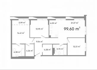 4-комнатная квартира на продажу, 99.6 м2, Челябинск