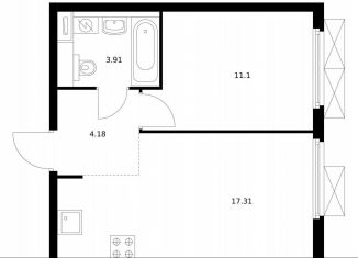 Продам 1-комнатную квартиру, 36.4 м2, Москва