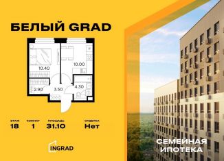 Однокомнатная квартира на продажу, 31.1 м2, Московская область, жилой комплекс Белый Grad, 112