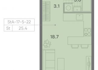 Продажа квартиры студии, 25.4 м2, Москва, ЖК Парксайд, 3, район Чертаново Центральное