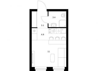 Продаю квартиру студию, 22.4 м2, Казань