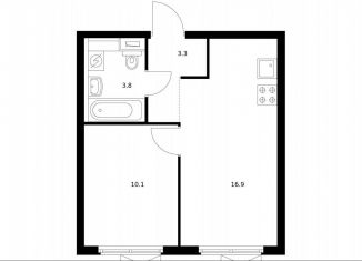 Продам 1-комнатную квартиру, 34.1 м2, Московская область