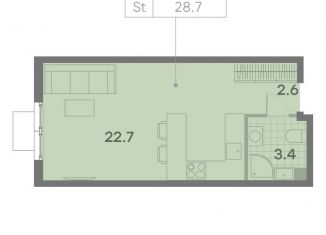 Продается квартира студия, 28.7 м2, Москва, ЖК Парксайд, 3, район Чертаново Центральное