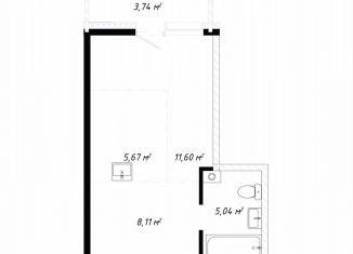 Продается однокомнатная квартира, 34.2 м2, Иркутск