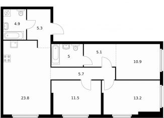 Продам 3-ком. квартиру, 85.4 м2, Москва, ЖК Барклая 6, жилой комплекс Барклая 6, к7