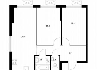 Продается 2-ком. квартира, 57.4 м2, Москва, ЖК Большая Академическая 85, жилой комплекс Большая Академическая 85, к3.5