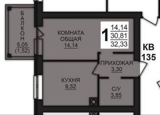 Продажа 1-комнатной квартиры, 32.3 м2, Богданихское сельское поселение