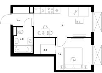 Продажа однокомнатной квартиры, 32.9 м2, Москва, метро Царицыно, жилой комплекс Кавказский Бульвар 51, 3.5