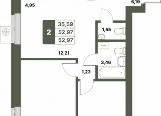 2-ком. квартира на продажу, 53 м2, Республика Башкортостан