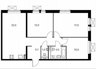 Продается 3-комнатная квартира, 78.2 м2, Котельники, ЖК Белая Дача Парк