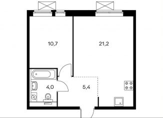 Продам 1-комнатную квартиру, 41.1 м2, Московская область