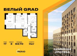 Продажа трехкомнатной квартиры, 63.7 м2, Московская область