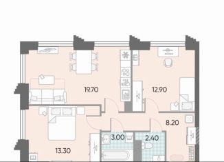 Продажа двухкомнатной квартиры, 58.7 м2, Москва, улица Обручева, 34/63, метро Беляево