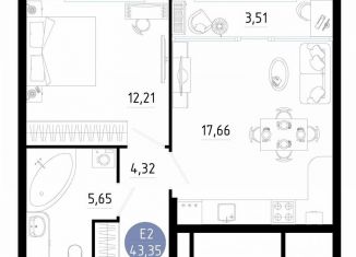 Продам 1-ком. квартиру, 43.4 м2, Рязань, улица Ленинского Комсомола, 149