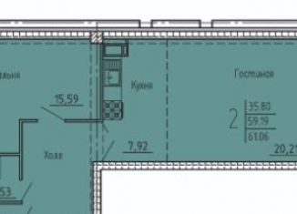 Продаю 2-комнатную квартиру, 61.1 м2, Пенза, улица Генерала Глазунова, 6