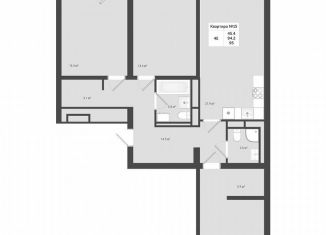 Продажа 4-ком. квартиры, 95 м2, деревня Яковлево