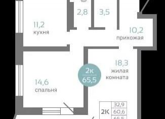 Продается 2-ком. квартира, 65.5 м2, Красноярск