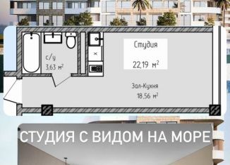 Квартира на продажу студия, 22.2 м2, село Зеленоморск, улица 2-я Лазурная, 47