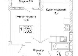 Однокомнатная квартира на продажу, 33.5 м2, Волгоградская область