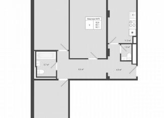 Продам трехкомнатную квартиру, 82.1 м2, деревня Яковлево