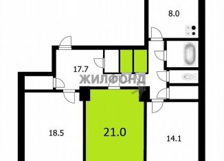 Продажа комнаты, 21 м2, Новосибирск, улица Станиславского, 11