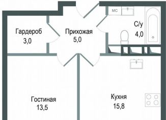 Продаю 1-ком. квартиру, 41.3 м2, Королёв