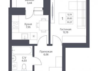 Продается 1-комнатная квартира, 29.8 м2, Новосибирск, метро Сибирская, улица Дуси Ковальчук, 246