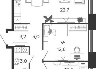 Продается 2-комнатная квартира, 63.6 м2, Москва, улица Петра Кончаловского, 5, станция ЗИЛ