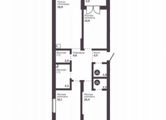 Продам 3-комнатную квартиру, 91.9 м2, Екатеринбург, Орджоникидзевский район