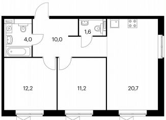 Продажа двухкомнатной квартиры, 59 м2, Москва, метро Братиславская, жилой комплекс Люблинский Парк, 14.6