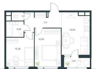 Продам 2-ком. квартиру, 49.7 м2, Московская область